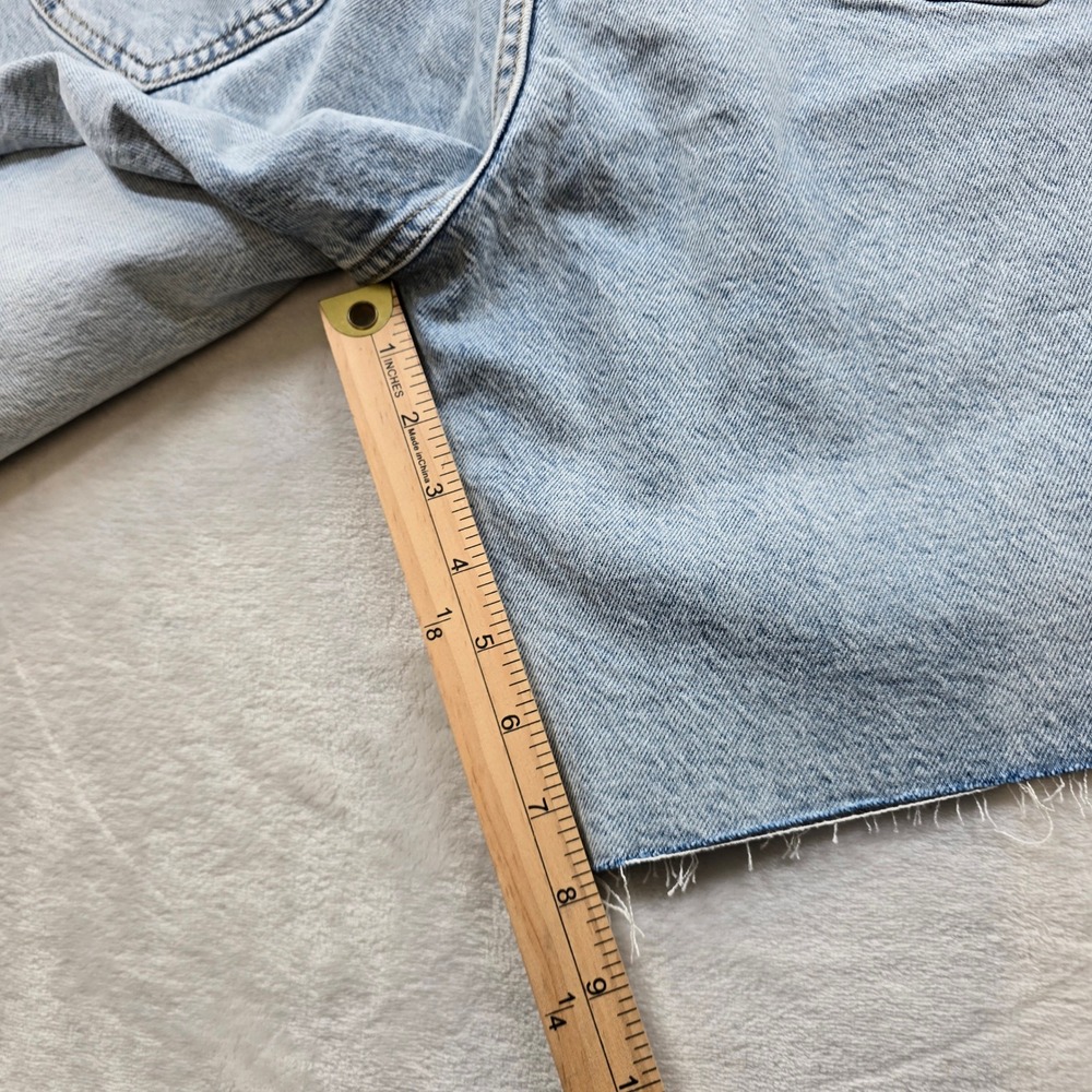 Lee Denim Shorts Mens 30 Light Wash Jean Cotton Slouch Bermuda Raw Hem NEW - Picture 8 of 9